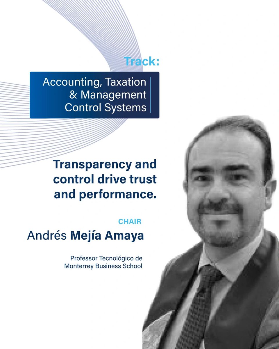 BALASorg's tweet image. 📊 #Accounting, #Taxation &amp;amp; Management #Control – #BALAS2026
Transparency and control drive trust and performance.
Join us in Bogotá (🇨🇴 @AdmonUniandes) to discuss how governance, reporting, and incentives shape organizational success in #LatinAmerica.
🔗 balas.org/tracks2026