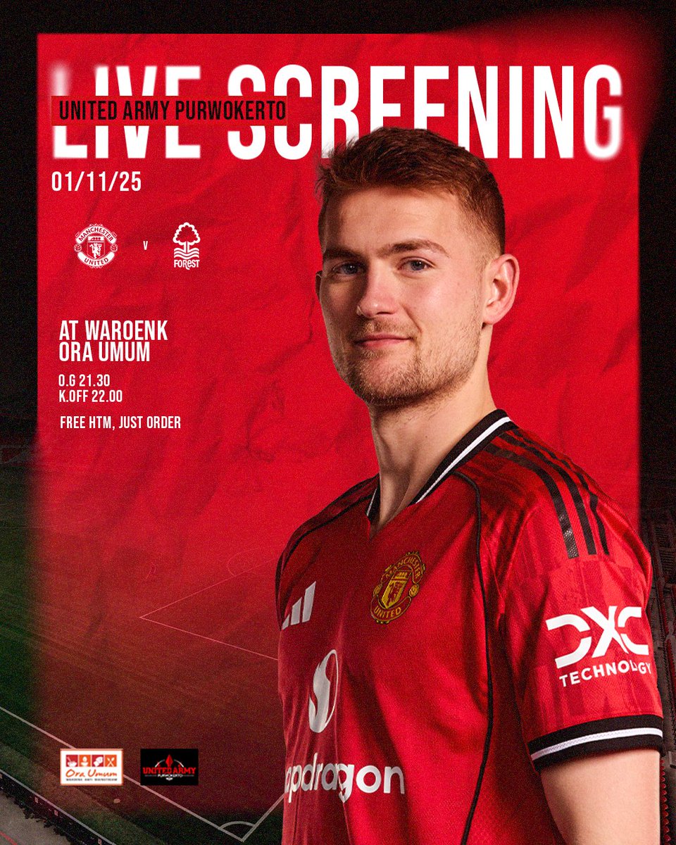 LIVE SCREENING
United Army Purwokerto 

HARI INI
Nottingham Forest vs Man.United
Venue : <a href="/waroenkoraumum/">waroenk oraumum</a> 
Kick off : 22.00 WIB
Open Gate : 21.30 WIB
Free Htm, just order !
Ramaikan lur !