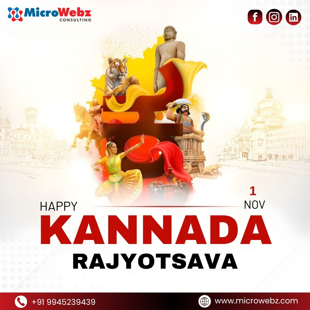 Microwebz_India's tweet image. 🎉 Happy Kannada Rajyotsava! 🇮🇳

Let’s celebrate the spirit, pride, and rich heritage of Karnataka — the land of culture, courage, and innovation. ❤️💛

For Call: 9945239439
Visit Us: microwebz.com

#microwebz #kannadarajyotsava #rajyotsava #karnataka