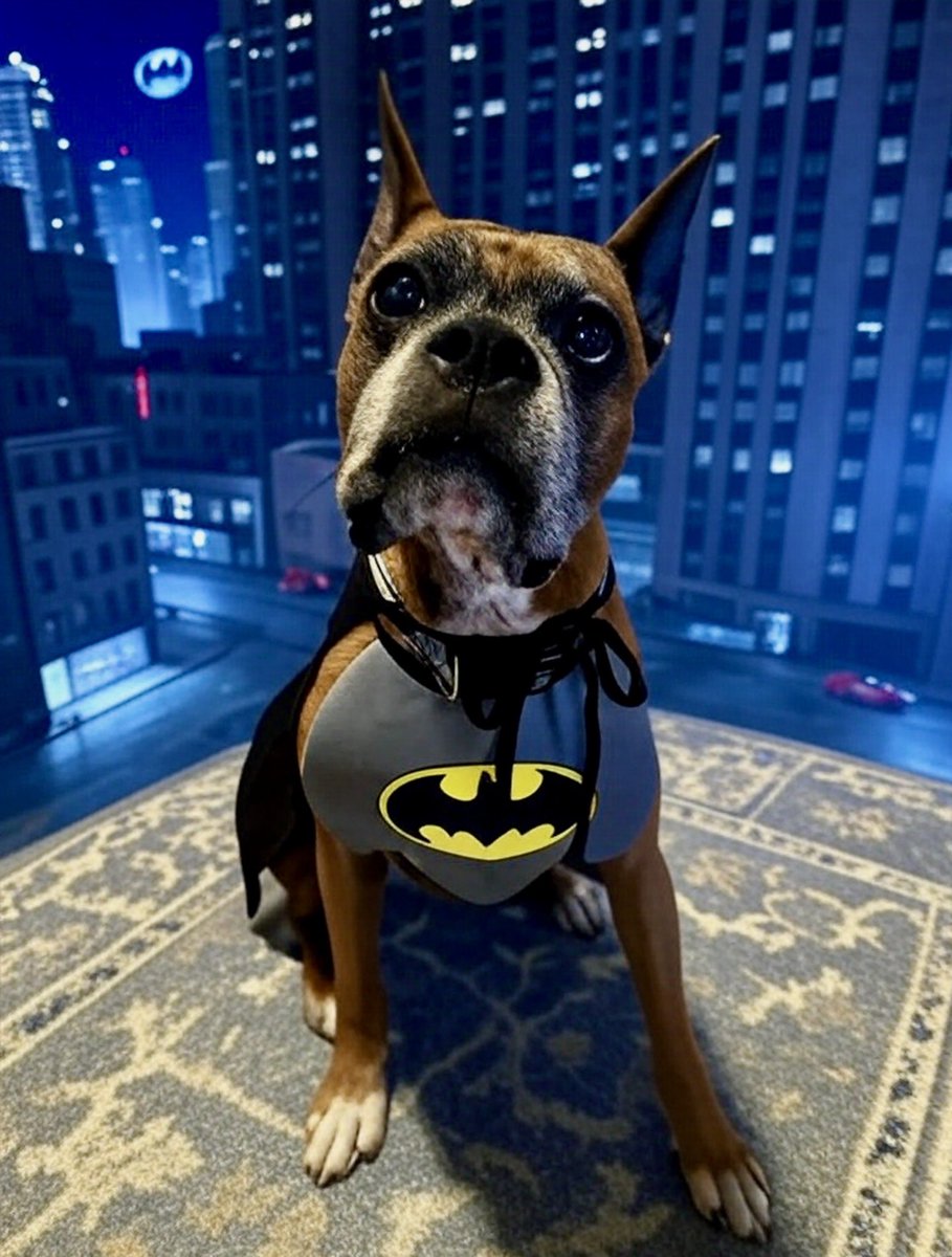 #HappyHalloween from Rock. Rock was abandoned in an overgrown backyard in a crate. He was thin and a total mess. No more . He is our Halloween dog of the day. The best #batman ever. He’s living his best life thanks to #rescue #boxerdogs #adopted #rescuedogs # adoptdontshop #dogs