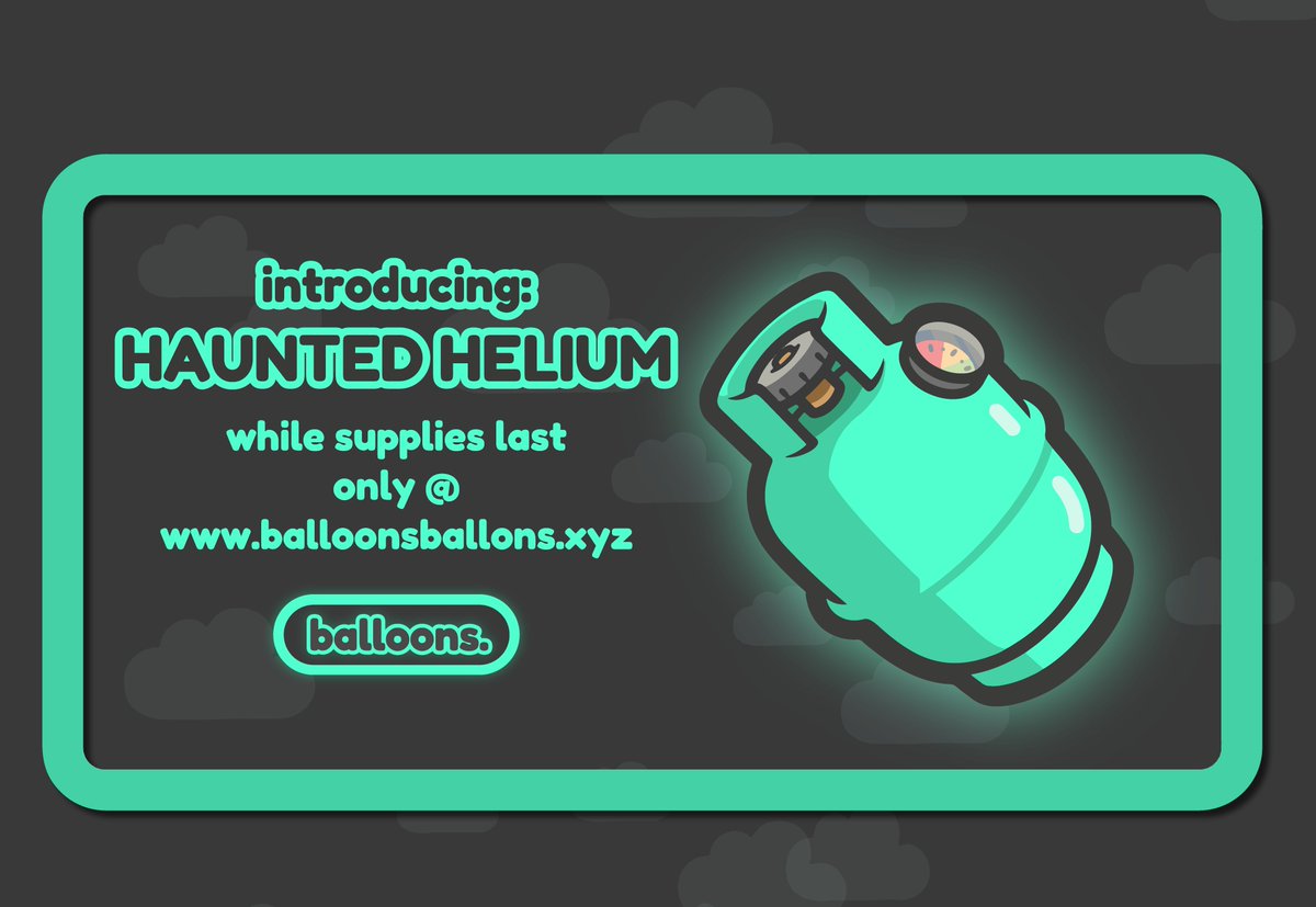 Its #Halloween and time to get Spooky!👻👻

Introducing HAUNTED HELIUM! ⛽️👻

While Supplies last  ONLY @ balloonsballoons.xyz

B00-lloons are only up. Its Spooky Science! 🧪