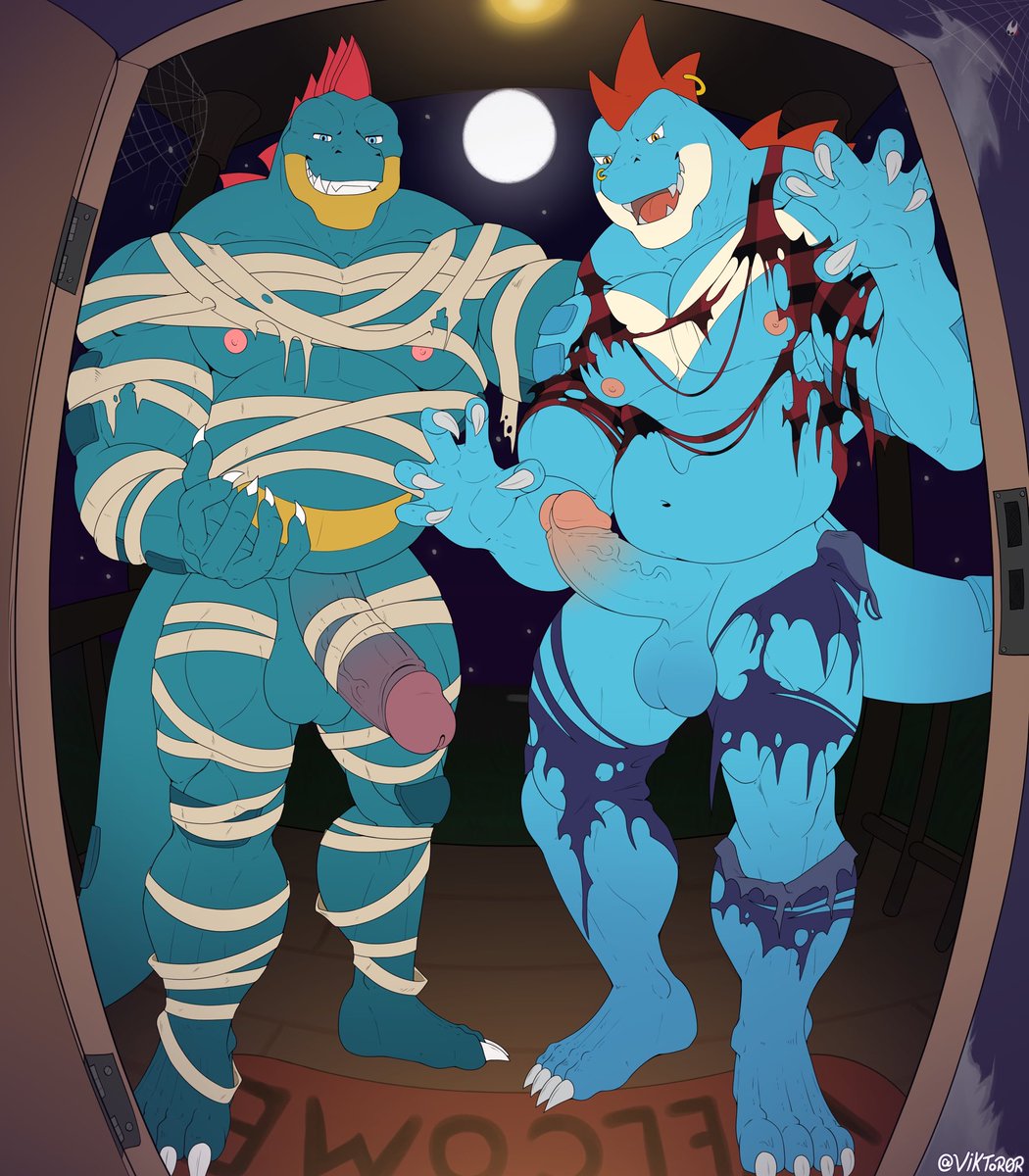 Rawr!!! Bubba and Nazeer are out to give lots of tricks with their large treats~

Thank you to <a href="/Viktor0R/">Viktor 🔞 (Comms open)</a> for this amazing comm! And shout to my buddy <a href="/nsffsssh/">Fsssh</a> for coming with me Ehehe~!