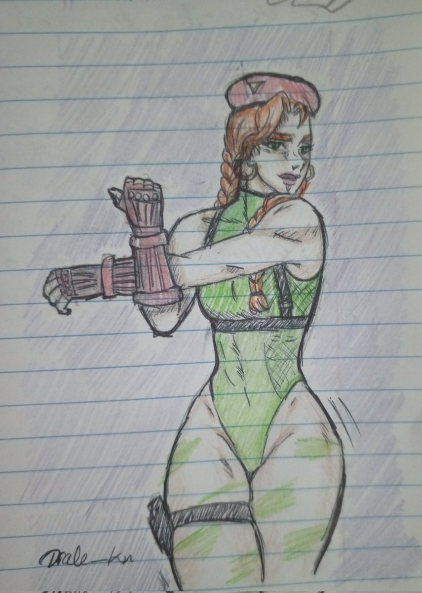 Drale_kn's tweet photo. Dibujo chimbo de Johanna como Cammy de Street Fighters, aunque solo parece Cammy pelirroja xd https://t.co/oGZODJTkWc
