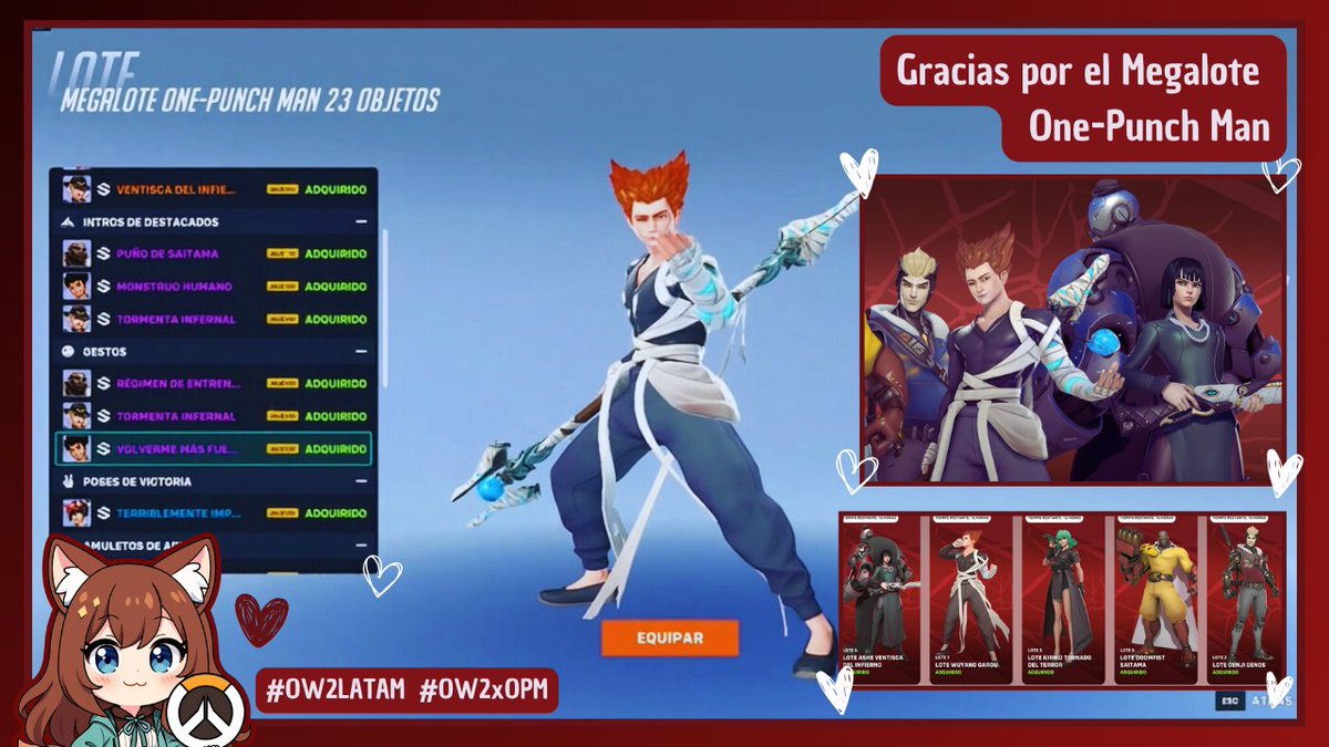 ¡Gracias Blizzard y <a href="/OverwatchLATAM/">Overwatch</a> por este regalo! 💖
Amando las skins de la colaboración Overwatch 2 × One Punch Man 🩵! Pronto se viene sorteooo!!
#OW2LATAM #OW2xOPM