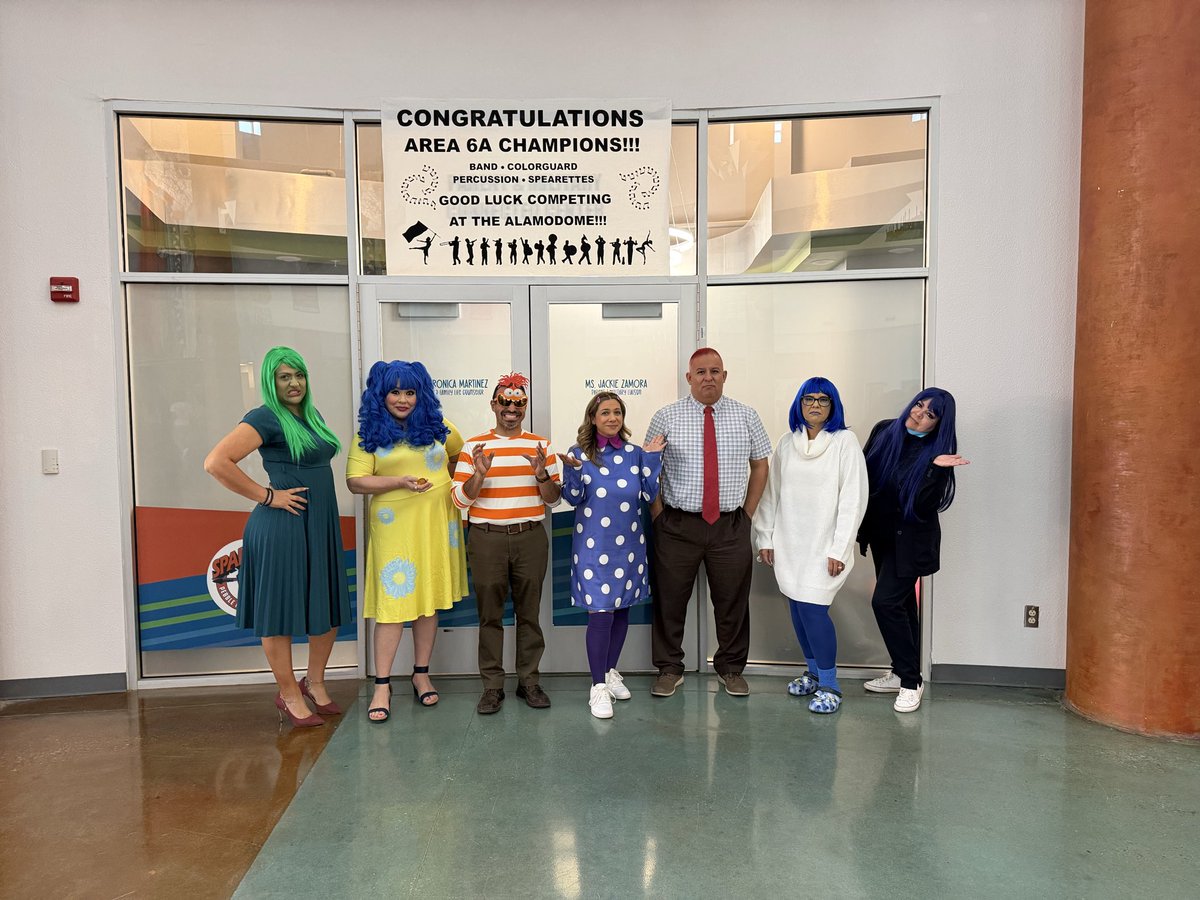 PHills_HS's tweet image. Halloween at Sparta.  The best admin team in the district showing of our emotions. #INSIDEOUT #RISE #TeamSISD @SISD_HS