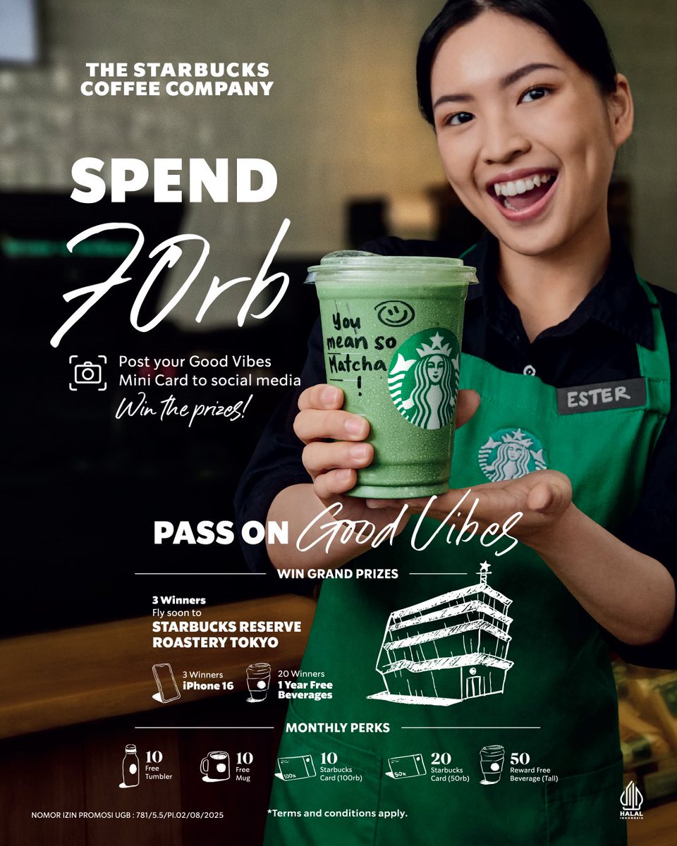 2026 is officially just 2 months away! Time to get ready and start your list for next year 📓✨
Grab your 2026 Signature Planner for only Rp 50rb with a minimum spend of Rp 1.250rb using your Starbucks Rewards App 💫

Plus, enjoy 2L of your favorite beverages for only Rp 129rb,