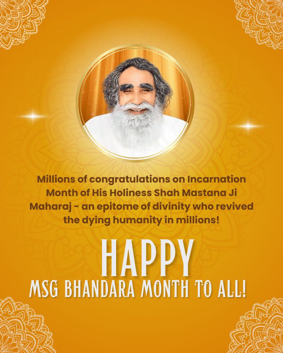 MandeepKaurIns9's tweet photo. Congratulations to everyone on the holy occasion of #MSGBhandaraMonth. Dera Sacha Sauda Volunteers observe this month by being involved in humanitarian activities inspired by Saint Dr Gurmeet Ram Rahim Singh Ji. https://t.co/psTjHqfpLN