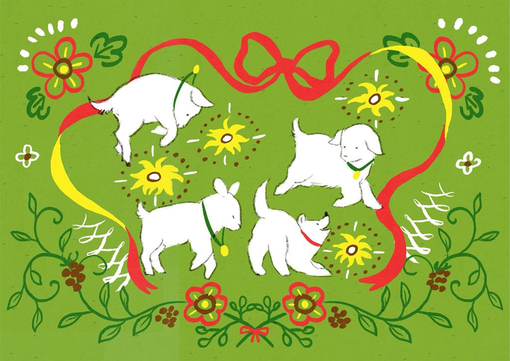 「#犬の日」|ももろ　4／20発売絵本「パンダのパクパクきせつのごはん」のイラスト