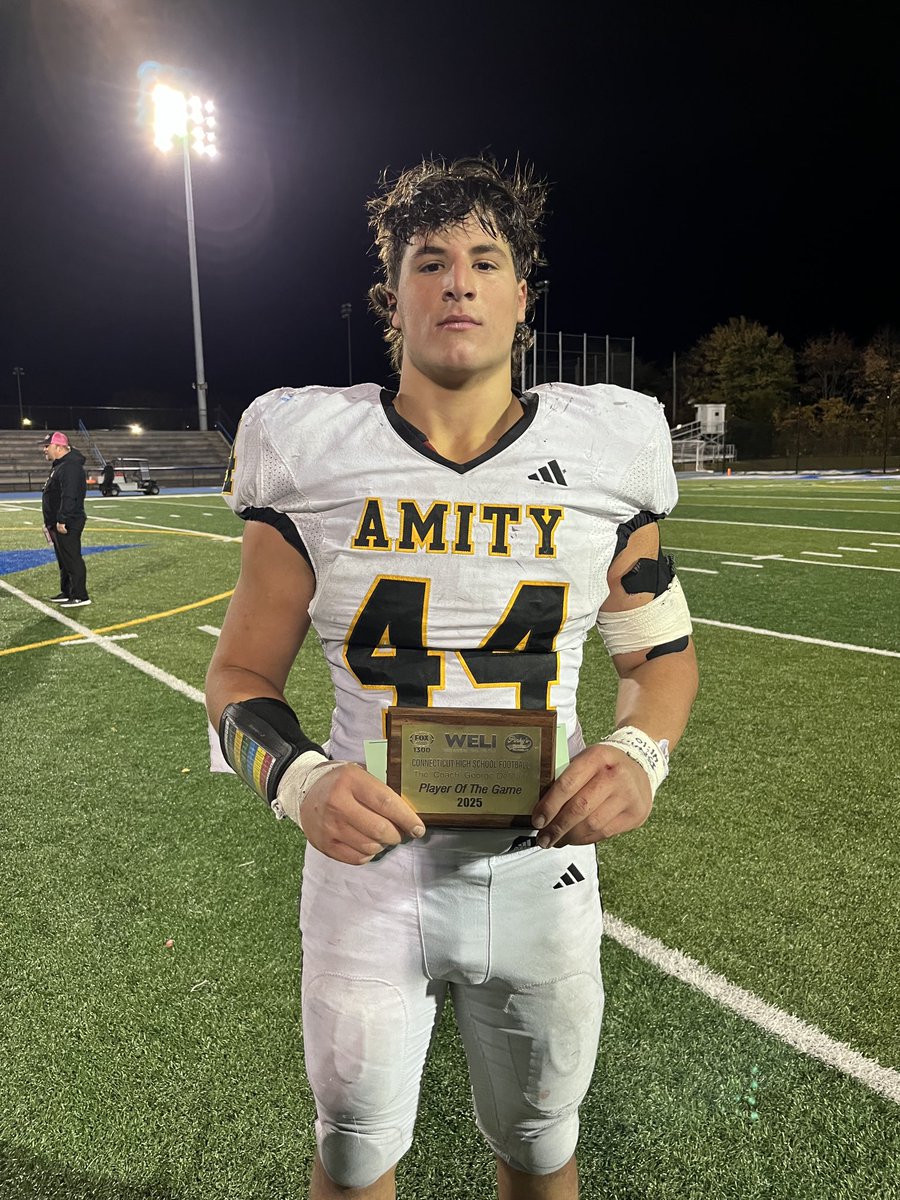 Cristian Luciano, Amity High School, rushed for 188 yards and 2 touchdowns, in a 21-0 win over West Haven TheCoachWELI