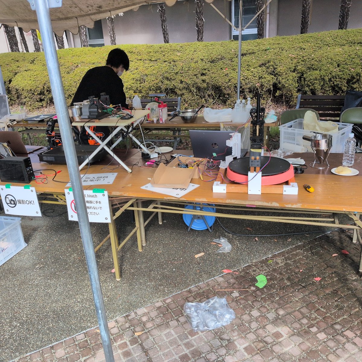 mahhy0122's tweet photo. 運営開始
#AIクレープ
#PancakeLab
#工大祭2025 https://t.co/0rRTuek5yS