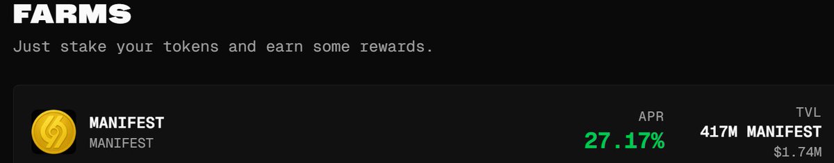 sen_suiy's tweet image. “While they sleep, my $MANIFEST is staking and printing.” 💰

The trenches are waking up again.
Staking now live on @blastdotfun 🌊
⚡ blast.fun/farms

#MANIFEST #BlastFun #SUI #DeFi #ManifestArmy #PassiveIncome #CryptoEarnings