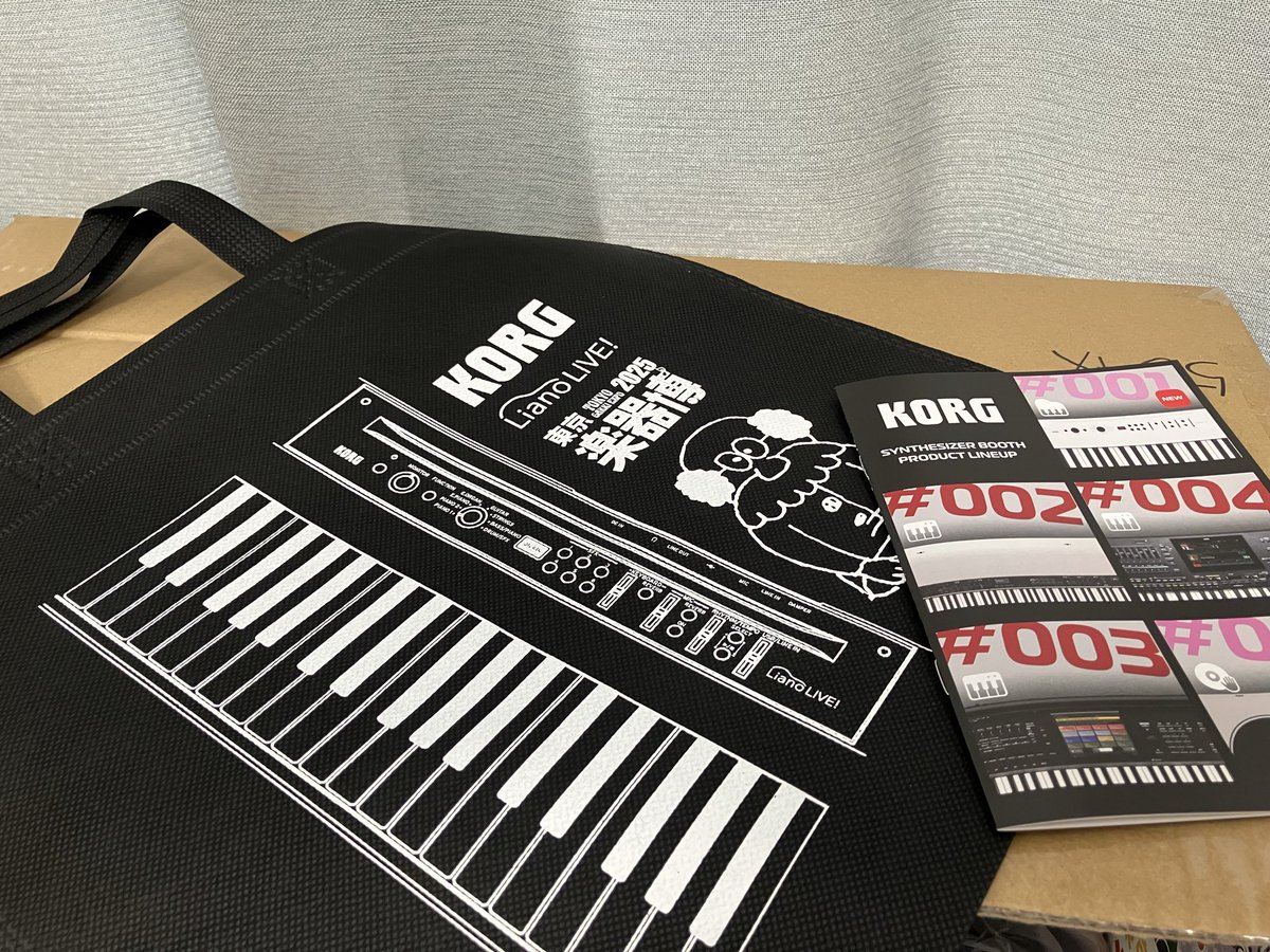 korg_inc's tweet image. 【東京楽器博】シンセブースでは、LINEでお友達登録していただくとオリジナルトートをプレゼント。12ページの特製カタログが入っておりますので、ぜひシンセブースまで。