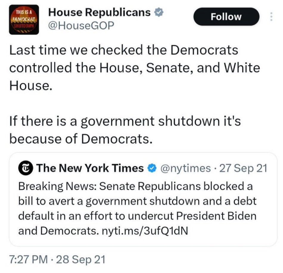 Twitter is full of trump supporters whining like unlubricated turbines about the shut down. Its like they don't remember 2021