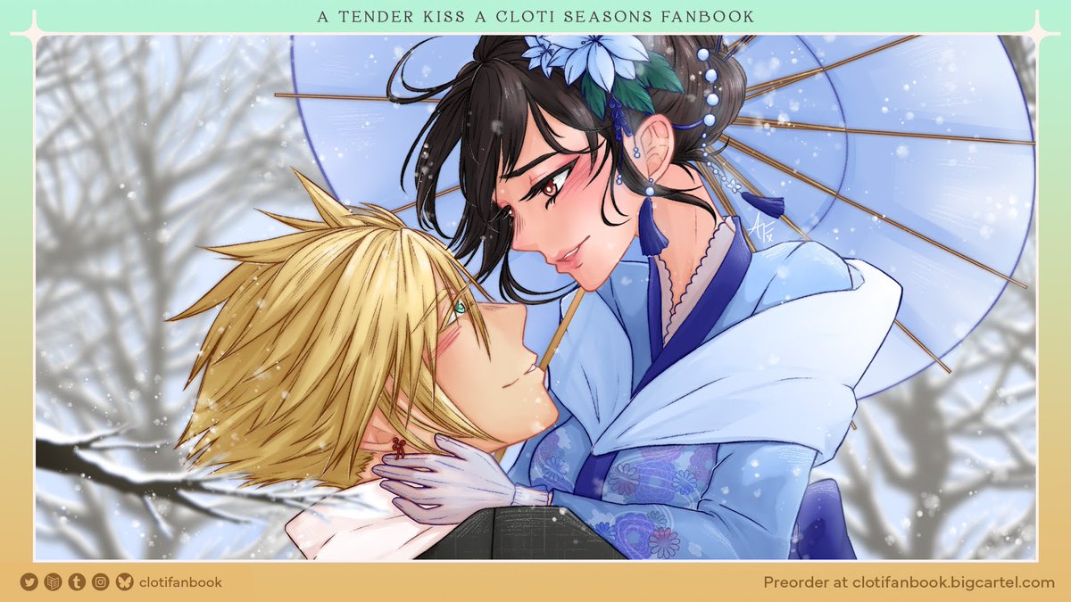 squibblefu's tweet image. Preview of my rare page art for the @clotifanbook ❄️👘💙 thank you again for having me, I don't normally do page art so I made sure to push myself to make the best art I could to capture our beautiful CloTi in winter kimono!~
-
PO here clotifanbook.bigcartel.com, closes Nov 30th! 🫶