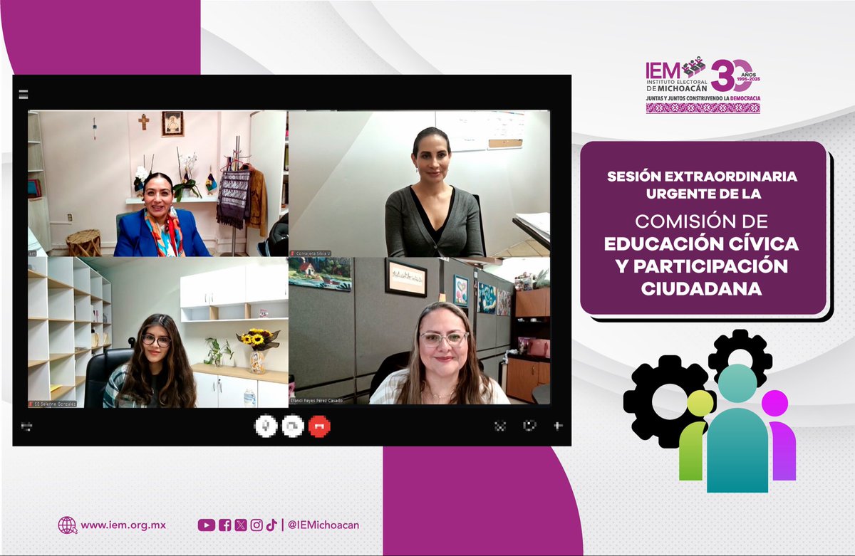 Durante Sesión Extraordinaria Urgente de la Comisión de Educación Cívica y Participación Ciudadana del #IEMich, se aprobó el acta del Proceso Electoral Extraordinario del Poder Judicial del Estado de Michoacán 2024-2025, dada la conclusión del mismo. 🫱🏻‍🫲🏼✅