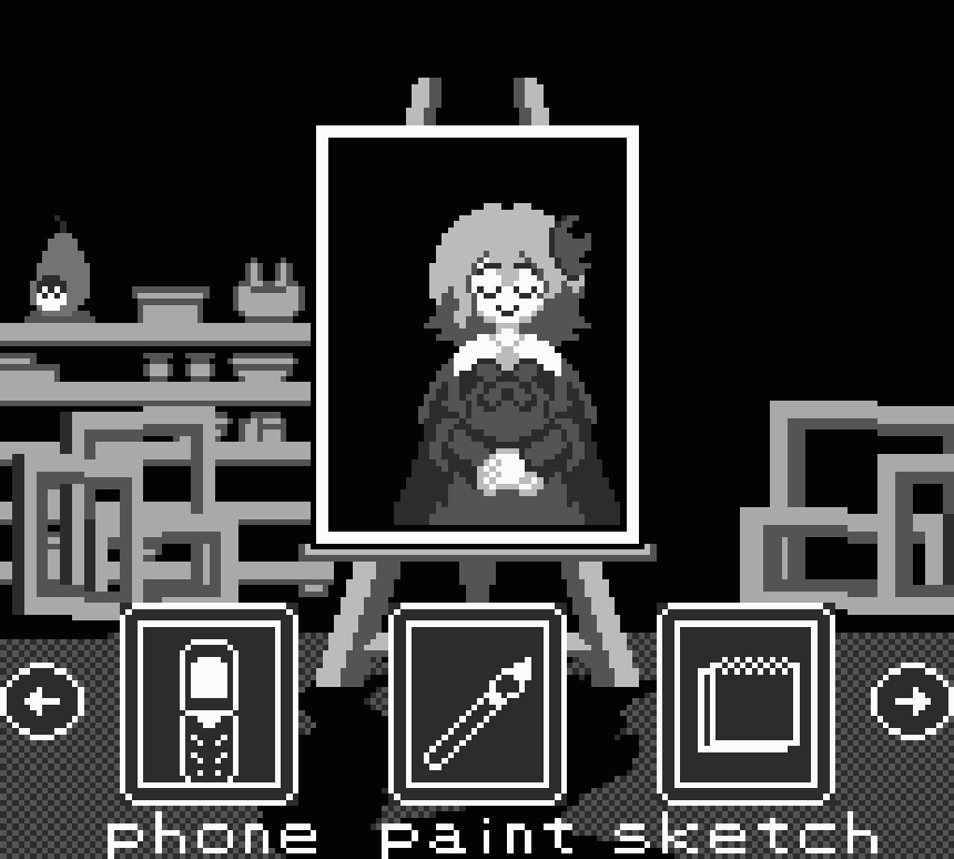 finalmente hice algo 🐒 pixel art del jueguito death palette, creo que la temática de un cuadro de dibujo maldito va bien para la fecha que es, feliz halloween!