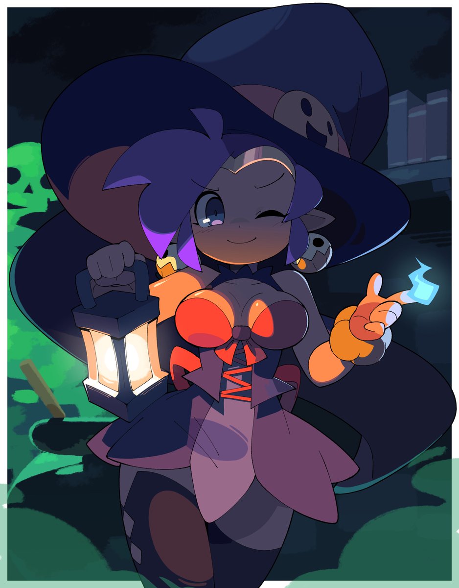 Too busy to draw her this year... But here's a repost of last year's Witch Shantae 😊