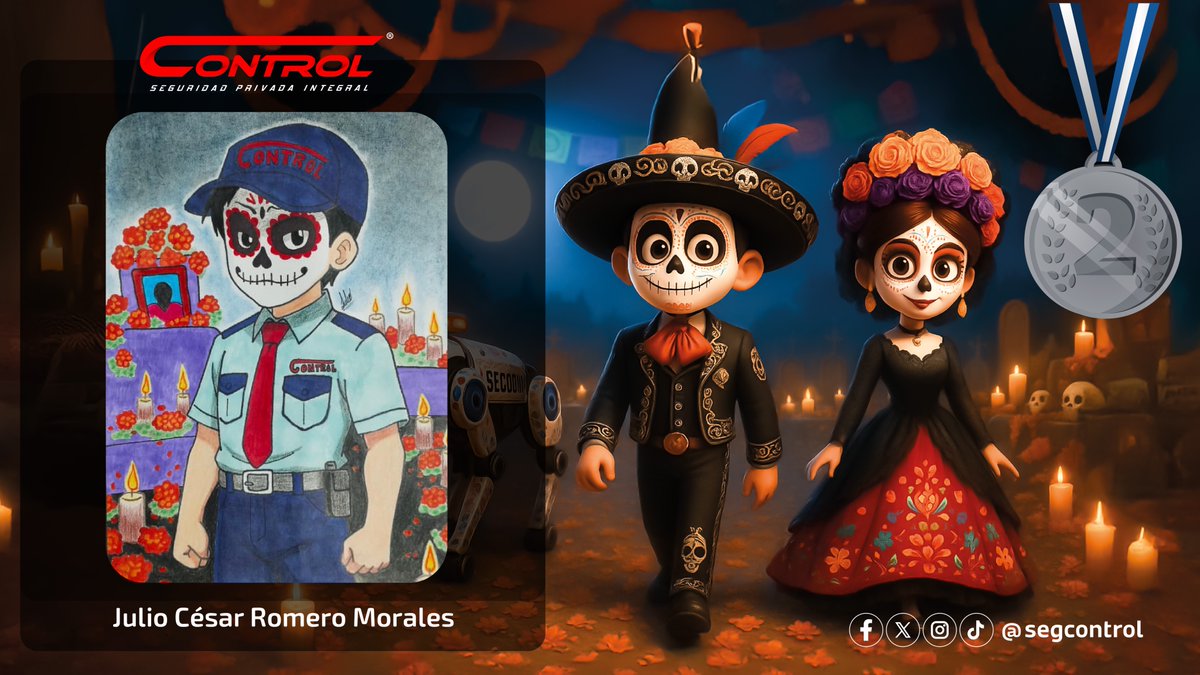 segcontrol's tweet image. ¡El talento también florece en nuestras tradiciones! 💀🎨

🇲🇽 ¡ Muchas felicidades! El lunes los contactamos.

En Control, celebramos el arte, la cultura y el esfuerzo de cada participante #ConTodo.

#ConTodoControl #DíaDeMuertos #TalentoControl #TradicionesQueViven