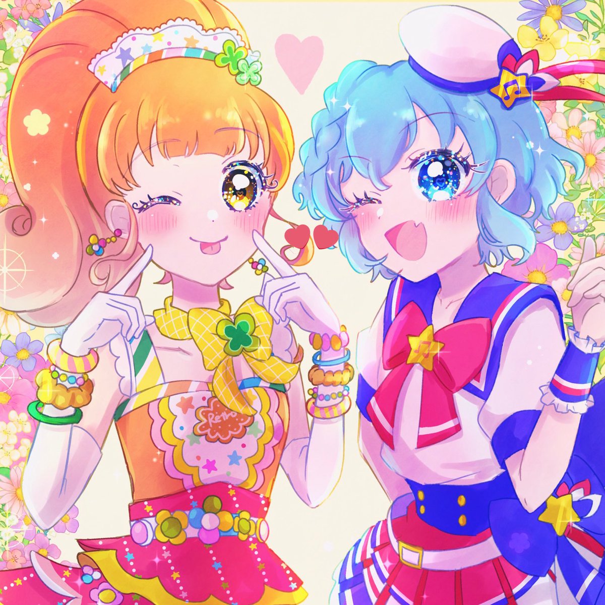 「\世界の中心は~~~?/」|ゆめのころなੈ✩4/2 ﾌﾟﾘ90のイラスト