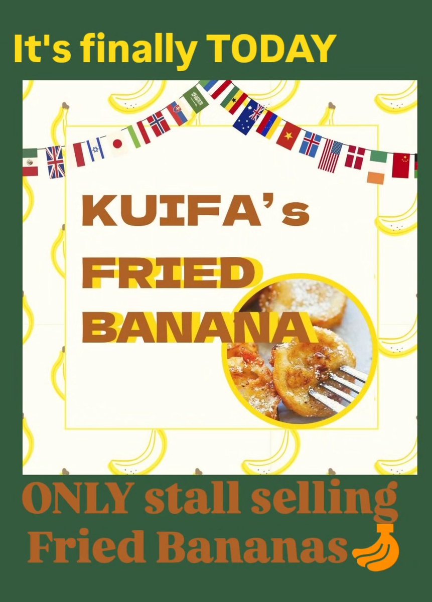 KUIFA_QU's tweet photo. 🍌揚げバナナはいかがですか🍌

九大祭唯一の揚げバナナ屋さんです！
中は甘くやわらかく、外はザクザク食感😋
5種類からお好きな味をお選びください

KUIFAのテントは2号館裏側の【I 13】です！
#九大祭 #kyudaisai #星瞬 https://t.co/gLkYMkSFhP