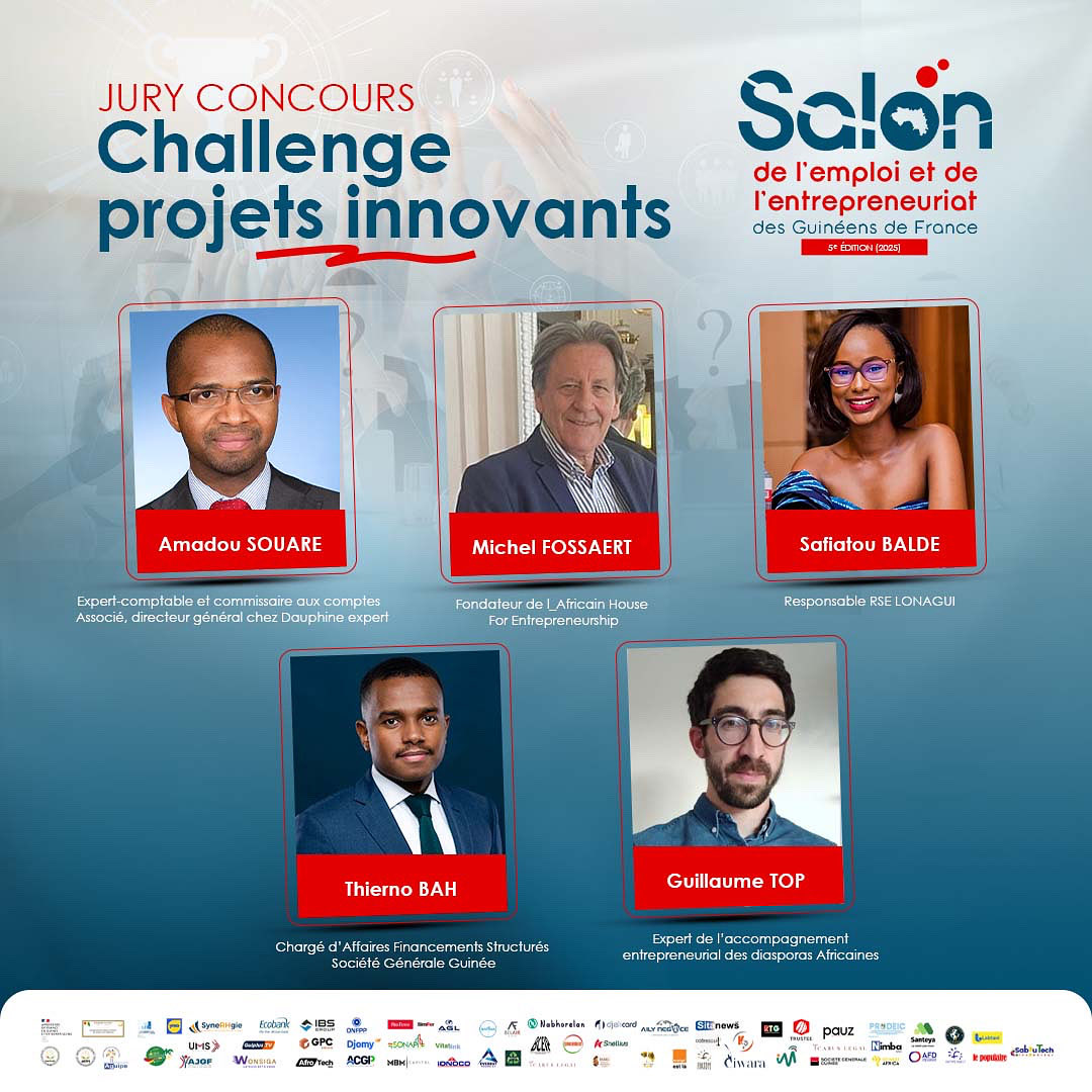 🎟️ Réservez vos places ici 👉 urls.fr/iFbwj0

Nous avons le plaisir de vous présenter le jury du Challenge Projets Innovants de la 5ᵉ édition du Salon.

Composé d’experts issus de divers domaines, ce jury aura la lourde mission de départager les candidats.