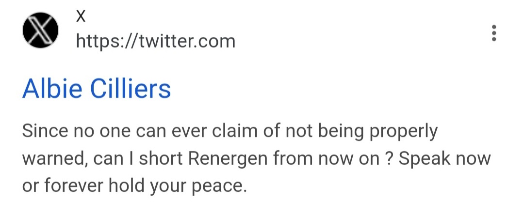 DC777777777777's tweet photo. The #fuzzypanda of Renergen was I reckon Albie Cilliers. From R3 to R16.38 today. Don't downramp or short something you don't understand? $aspi https://t.co/hJr1qj0fqv