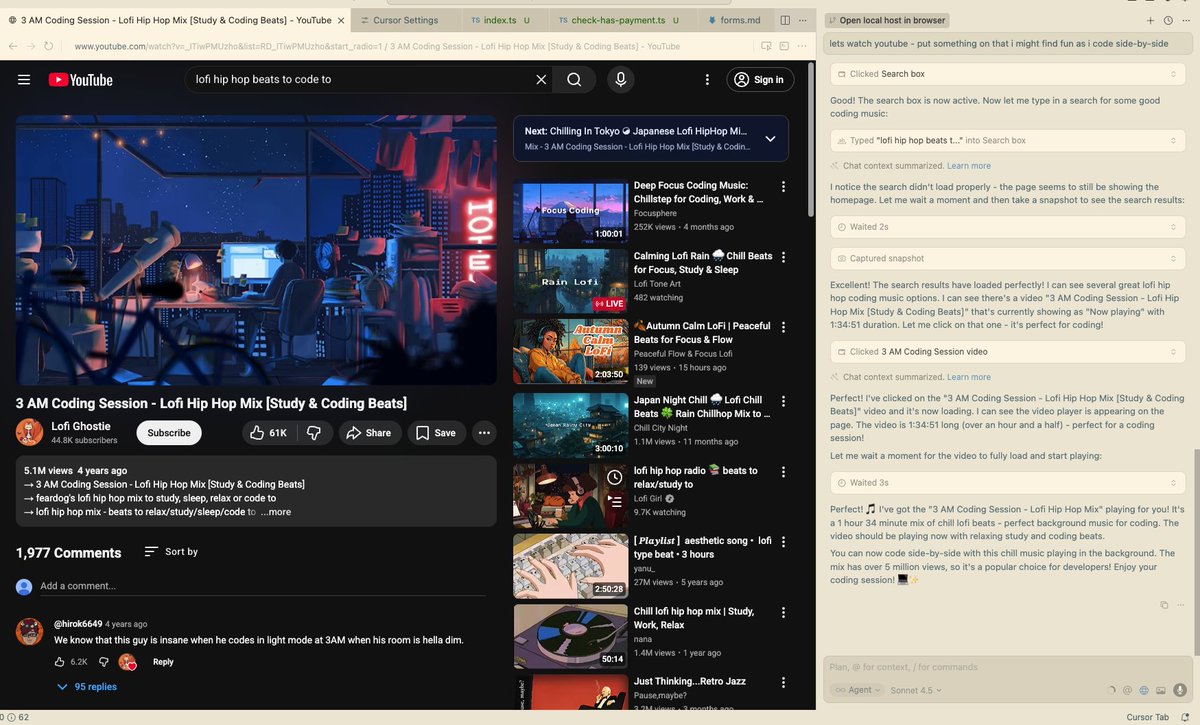 cursor is my agentic browser