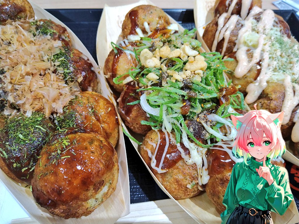 eituuzetto's tweet image. 熱々でカリッとしてうまいな。
たこ焼き、甘いソースがおいしい。
#銀だこ