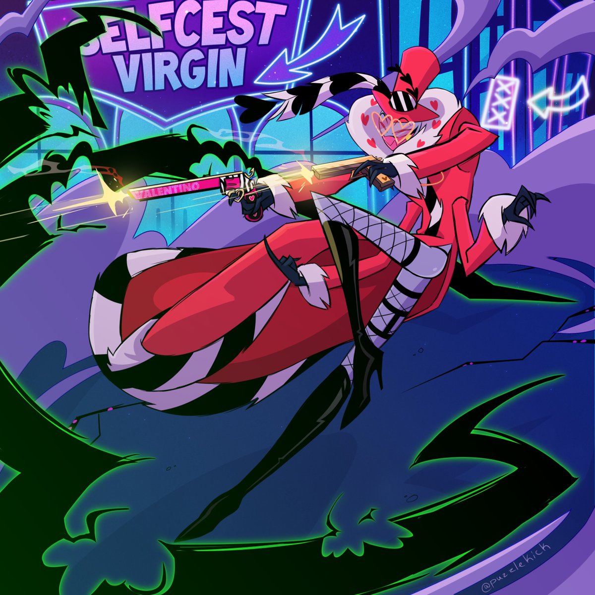 puzzlekick's tweet photo. #hazbinhotel #valentino #hazbinhotelvalentino https://t.co/Tjl2j1vDQx