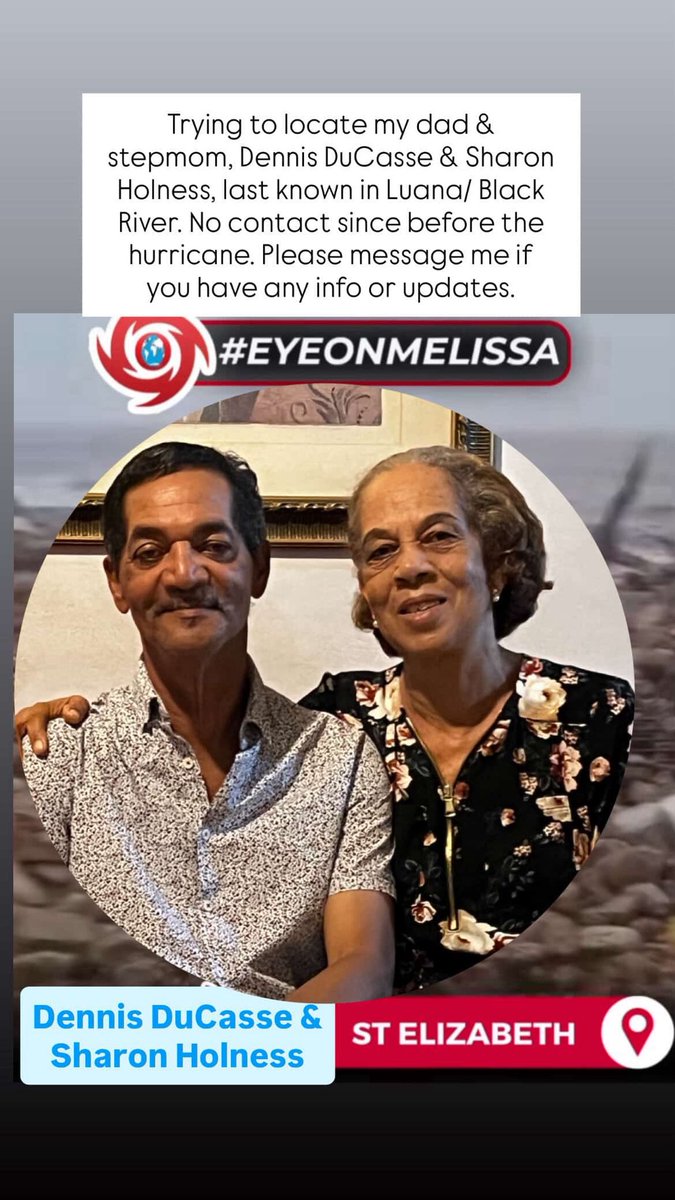 Hey guys! Trying to find my friend’s dad and stepmom. She doesn’t live in Jamaica and she’s extremely worried! Please help us locate them if you can.