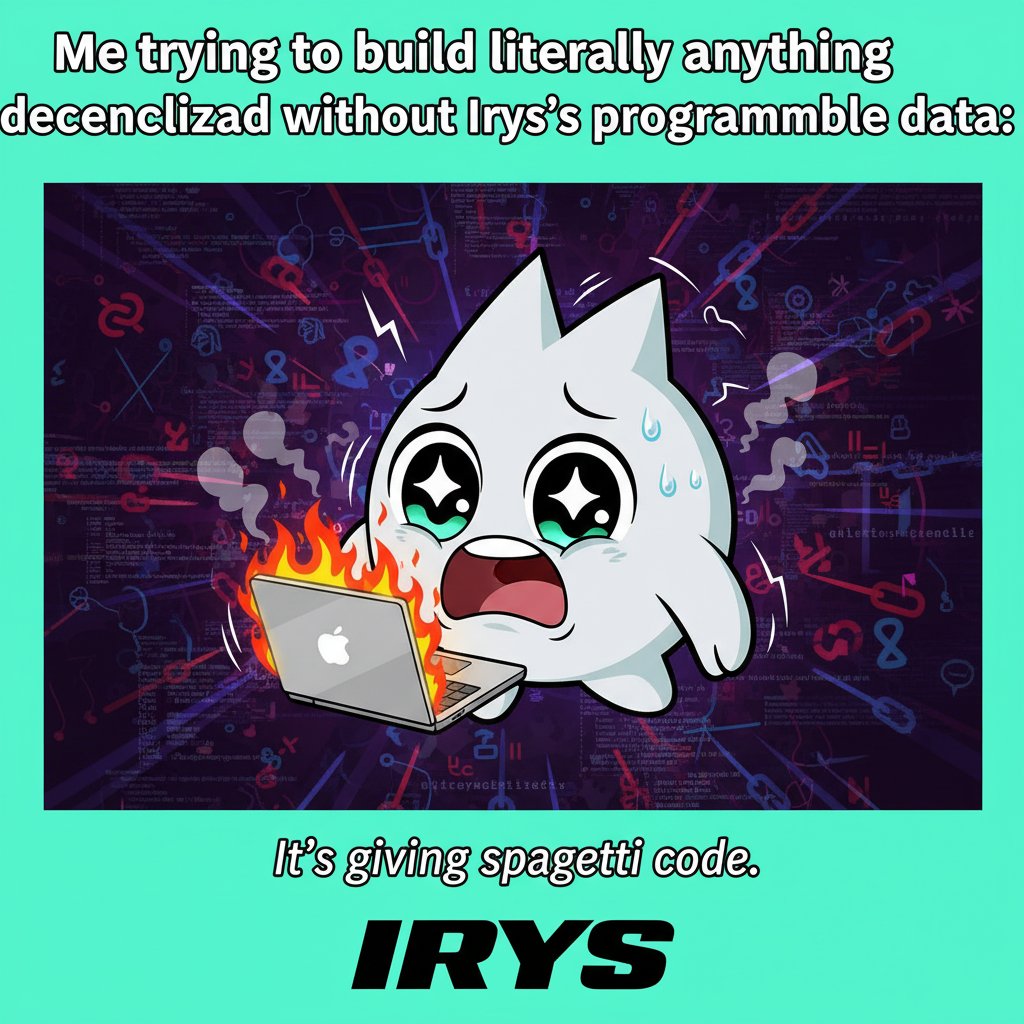 binhtranva's tweet image. POV: You&apos;re tryna build in web3 but forgot to plug into Irys 🔌 The struggle is REAL when your data ain&apos;t programmable. My code? It&apos;s giving spaghetti 🍝 all over the place.

Save yourself the headache, fam. 
@irys_xyz @irys_vn  
#Irys #ProgrammableData #Web3Dev