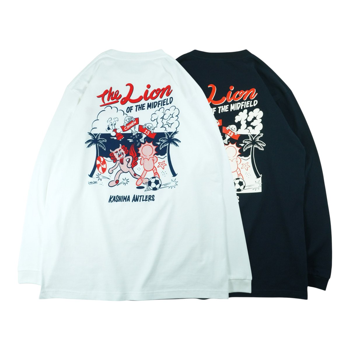 鹿島アントラーズ　知念慶　ベースボールシャツ 鹿島国立】ラグランベースボールシャツ（レッド×ネイビー）全8種