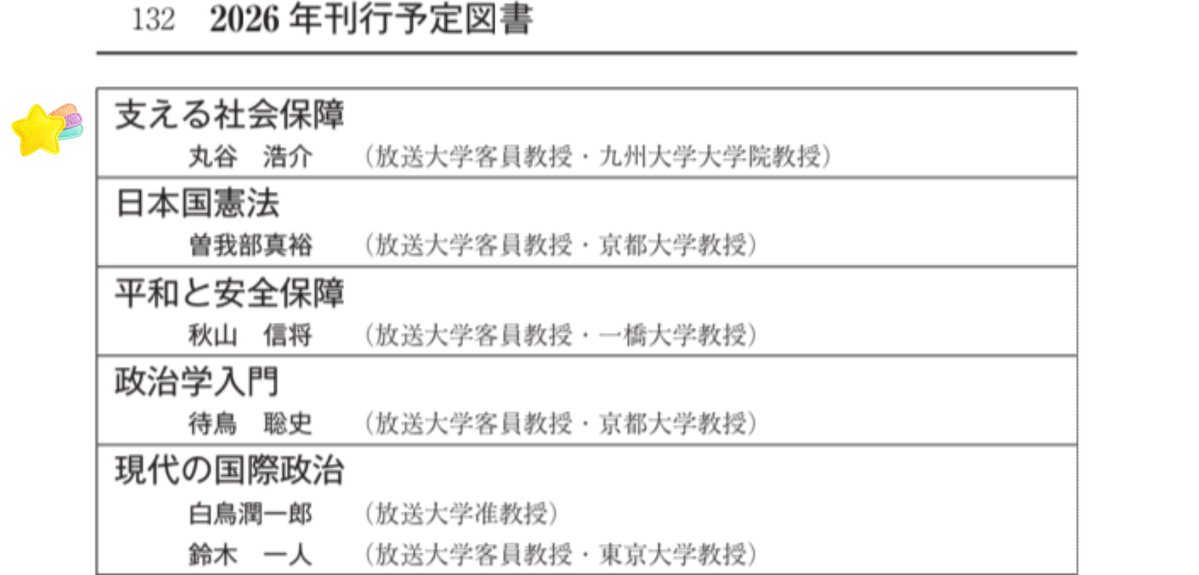 restudyblog's tweet image. 📚️放送大学2026年刊行予定図書に気になる科目が→「支える社会保障」

「ライフステージと社会保障」の改訂版かな？