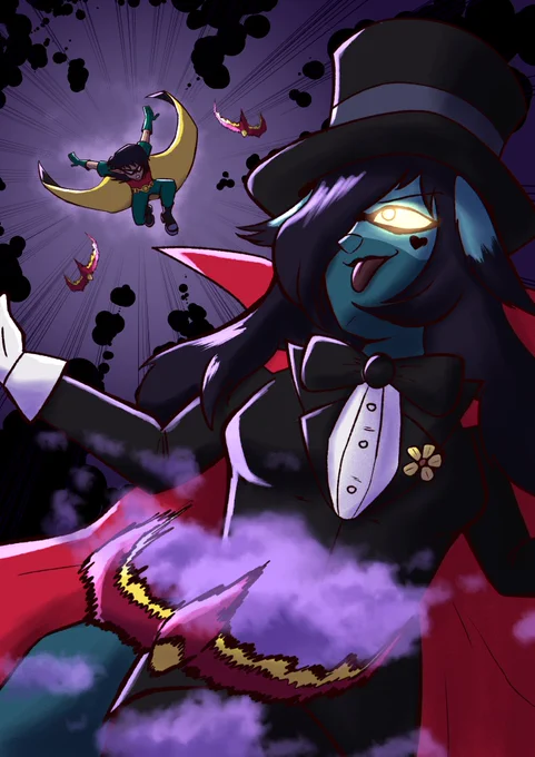 Drew this for a Halloween exchange for a bunch of OCs in ComicFury! Here's Nat as Robin fighting Asami from Alterria as Mumbo!