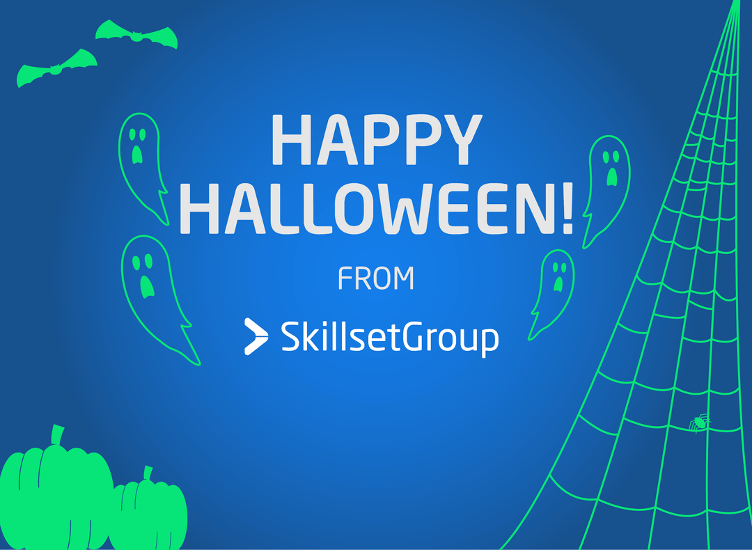 SkillSetGroup's tweet photo. Happy Halloween from our spooktacular staffing team to you! Wishing you a frightfully fun Halloween filled with treats and not so many tricks! #Halloween #trickortreat #staffing #holiday https://t.co/V0a91BUAJr