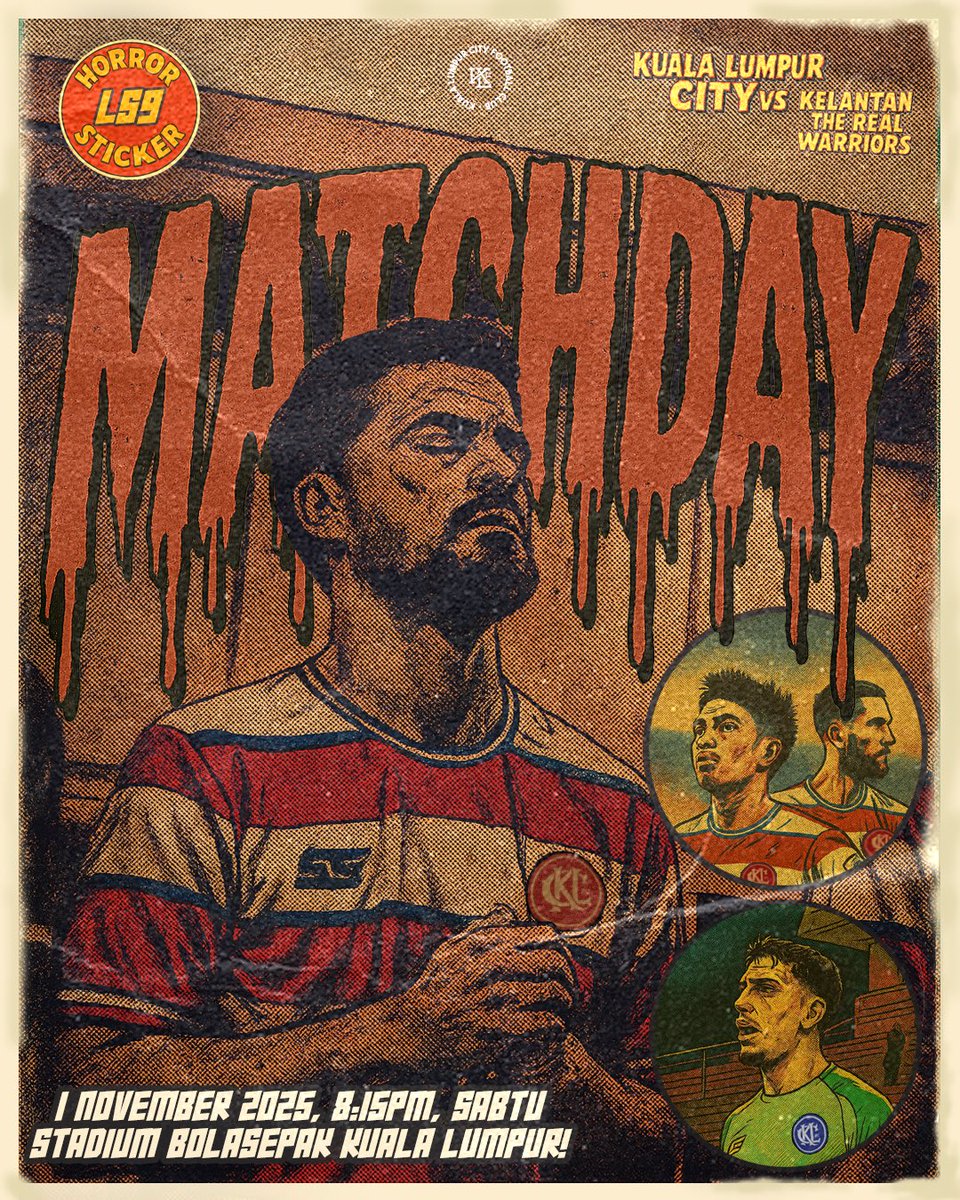 IT'S MATCHDAY: LIGA SUPER MALAYSIA 2025/26 (LS9) 🔴⚪️

🆚 Kelantan The Real Warriors FC
🗓 1 November 2025
⏱ 8:15pm
🏟 Stadium Bolasepak Kuala Lumpur