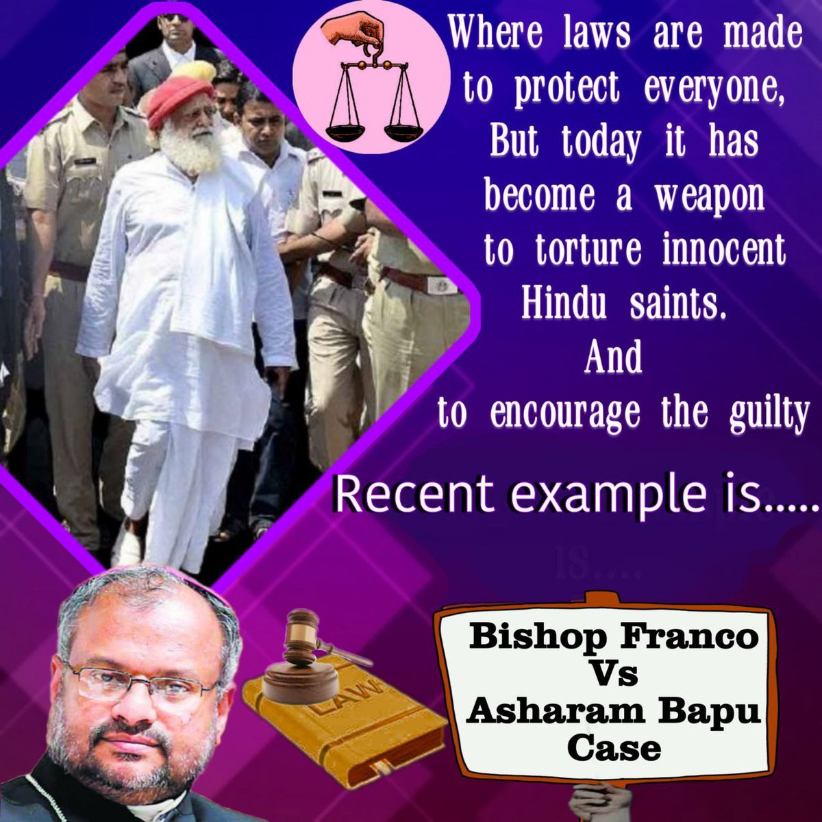 jagohindustani_'s tweet image. दोषी पादरी को सुप्रीम कोर्ट द्वारा जमानत देकर खुलेआम घूमने देना देश की न्याय व्यवस्था पर सवाल खड़ा करता है।
वहीं Sant Shri Asharamji Bapu जैसे निर्दोष हिंदू संत को फर्जी केस में 12 वर्षों से न्याय नहीं मिल रहा है⁉️
Wake Up Hindus
Raise Voice For Innocent
#WhyHinduSaintsTargeted