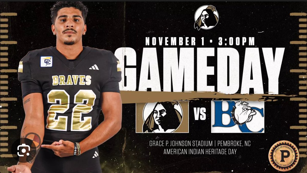 We just won our final reg season game finishing 7-3!!! Playoff bound! Finished with over 1100 yards and 14 tds! Now on to <a href="/UNCP_Football/">UNCP Braves Football</a> gameday visit tomorrow!!!! Can’t wait <a href="/CoachHallUNCP/">Mark Hall</a> <a href="/CoachHarrisUNCP/">𝐂𝐨𝐚𝐜𝐡 𝐁𝐫𝐲𝐚𝐧 𝐇𝐚𝐫𝐫𝐢𝐬</a> #LetsGo