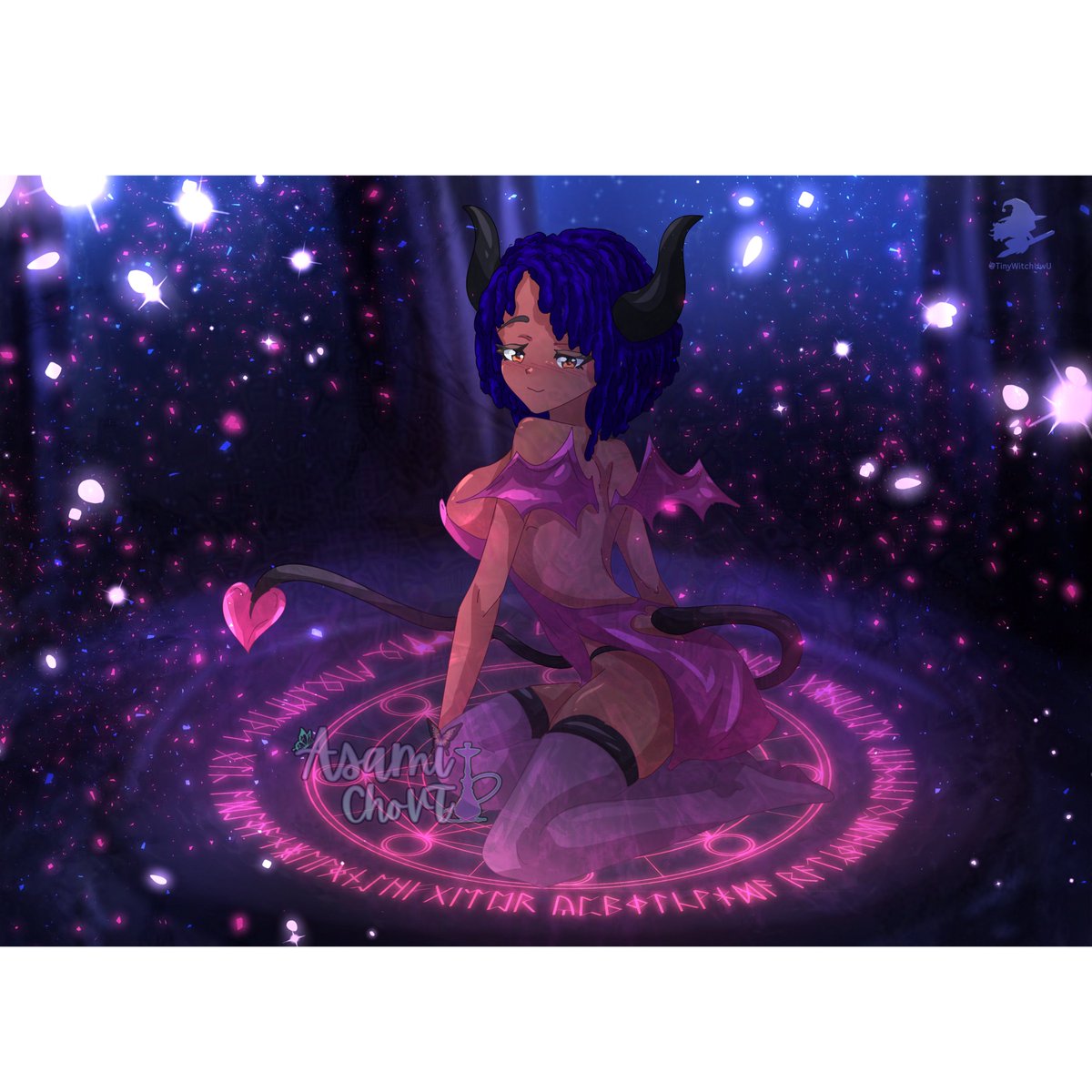 AsamiChoVT's tweet photo. Even goddesses have their darker sides~ 🖤
Tonight, the butterfly takes new wings... touched by temptation.

🎨by: #TinyWitchUwU 

#AsamiButterflyArt #ForbiddenAsami  #VTuber #VTuberArt https://t.co/rBs6RHwV2l