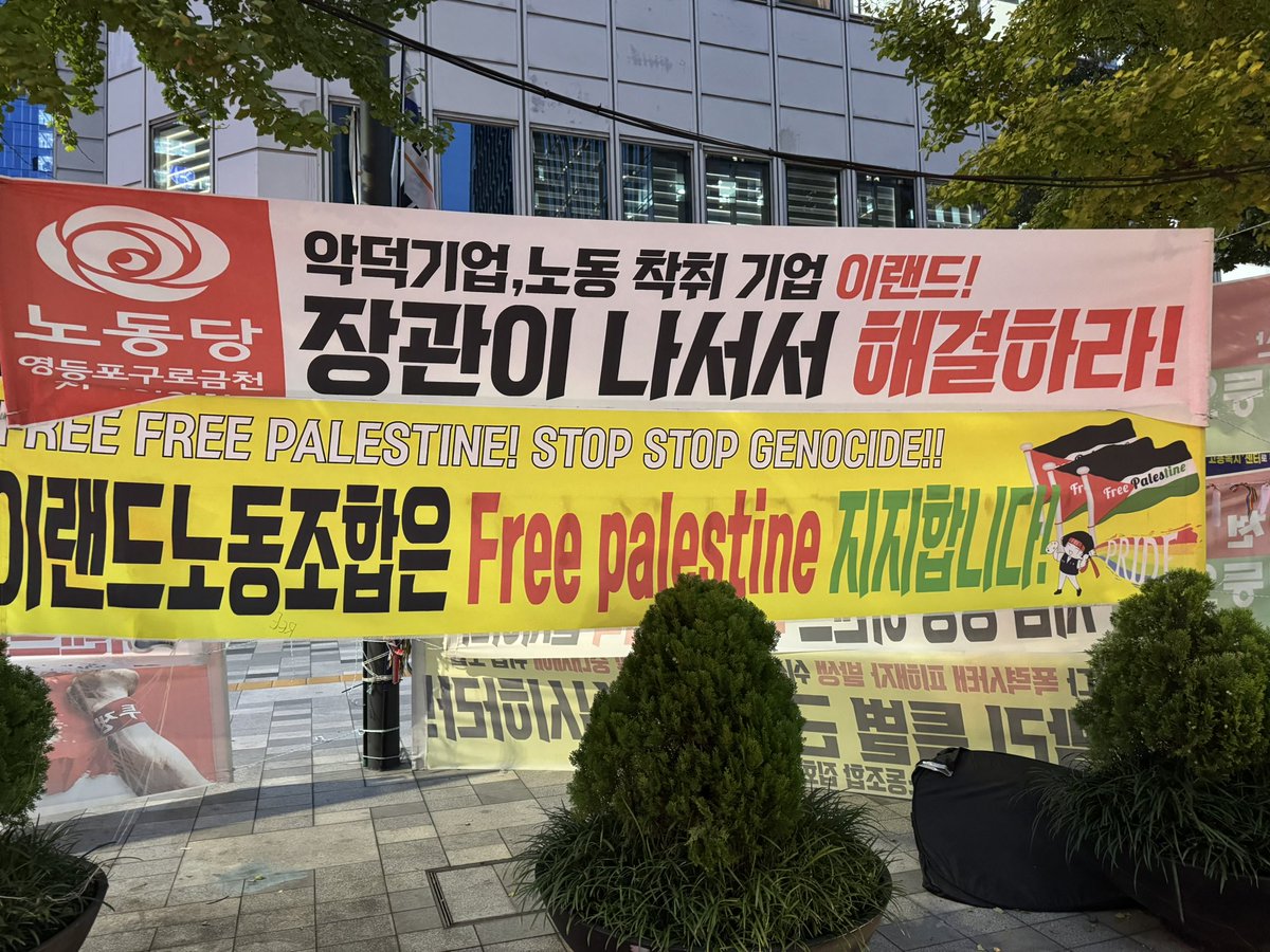 The workers of Korea say Free Palestine!