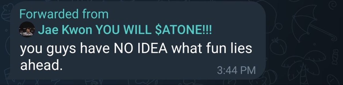 cryptoismyjam's tweet image. Everyone&apos;s waiting for fireworks today — for Jae’s long-awaited $ATONE pump and death to $ATOM in one fell swoop. But instead he&apos;s “taking a nap” and trolling us. Here&apos;s why this is peak Jae Kwon…  

On Oct 1 the &quot;day of Atonement&quot; Jae burned $7M of his own money to pump $ATONE…