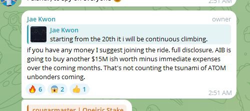 cryptoismyjam's tweet image. Everyone&apos;s waiting for fireworks today — for Jae’s long-awaited $ATONE pump and death to $ATOM in one fell swoop. But instead he&apos;s “taking a nap” and trolling us. Here&apos;s why this is peak Jae Kwon…  

On Oct 1 the &quot;day of Atonement&quot; Jae burned $7M of his own money to pump $ATONE…