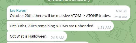 cryptoismyjam's tweet image. Everyone&apos;s waiting for fireworks today — for Jae’s long-awaited $ATONE pump and death to $ATOM in one fell swoop. But instead he&apos;s “taking a nap” and trolling us. Here&apos;s why this is peak Jae Kwon…  

On Oct 1 the &quot;day of Atonement&quot; Jae burned $7M of his own money to pump $ATONE…