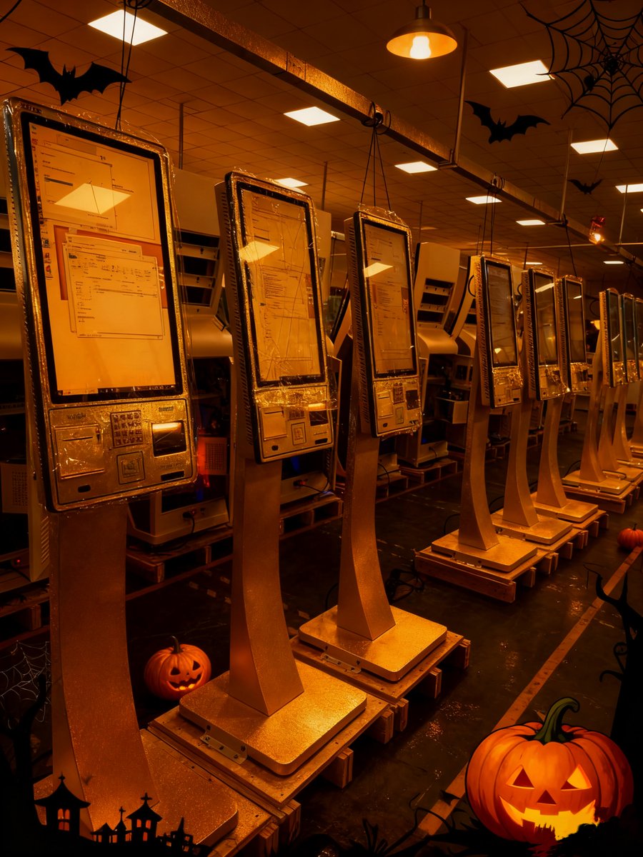 Dami_jypay's tweet image. Trick or Tech? 🎃💡
Where smart terminals meet spooky vibes — innovation never sleeps!
Wishing everyone a spooky yet productive week ahead!
#Halloween2025 #SmartKiosk  #Technology #Innovation #Automation #RetailTech #TechDesign