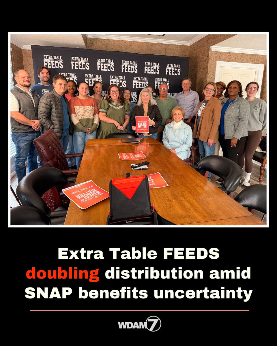 Extra Table FEEDS announced an emergency response plan on Friday to help fight hunger across the state. 

Learn more about it here: wdam.com/2025/11/01/ext…