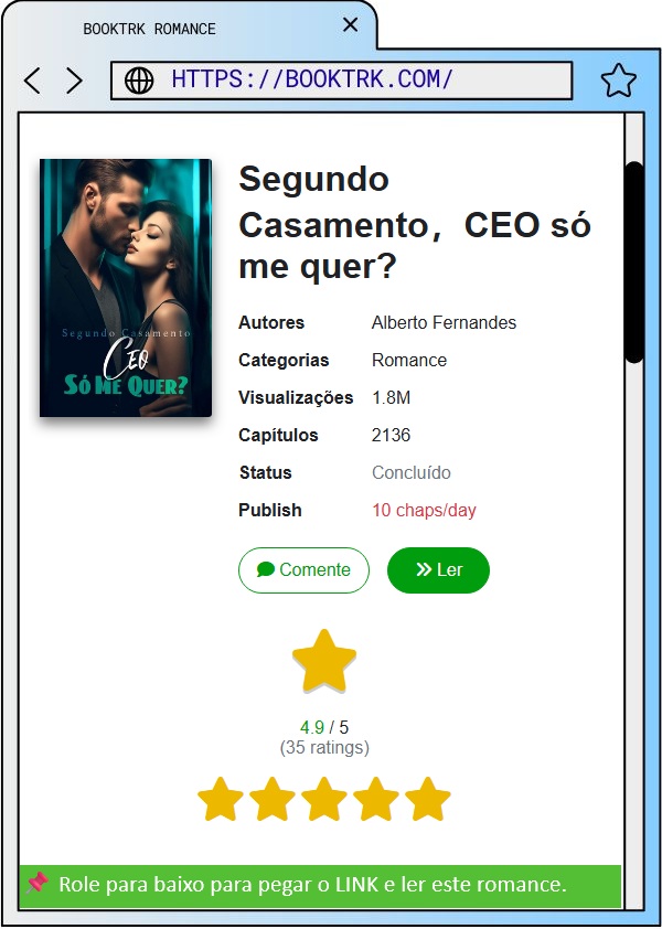 booktrk_com's tweet photo. Segundo Casamento CEO só me quer Livro romance PDF grátis completo:
Autores: Alberto Fernandes
Capítulos: 1-> 2.136 ( grátis)
>>> Link: [ https://t.co/c7ZyoKAvfE ] https://t.co/2aE9rjksUz