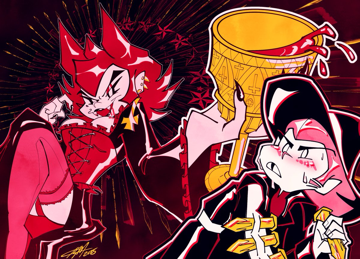 🦇🩸A Vampire and her Hunter🩸🦇

Happy Halloween, have Cass and Pico cause I haven't drawn them in forever