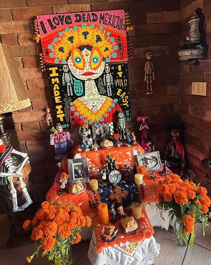 my mother’s beautiful altar for my father, her parents and others in our family in Tjuana