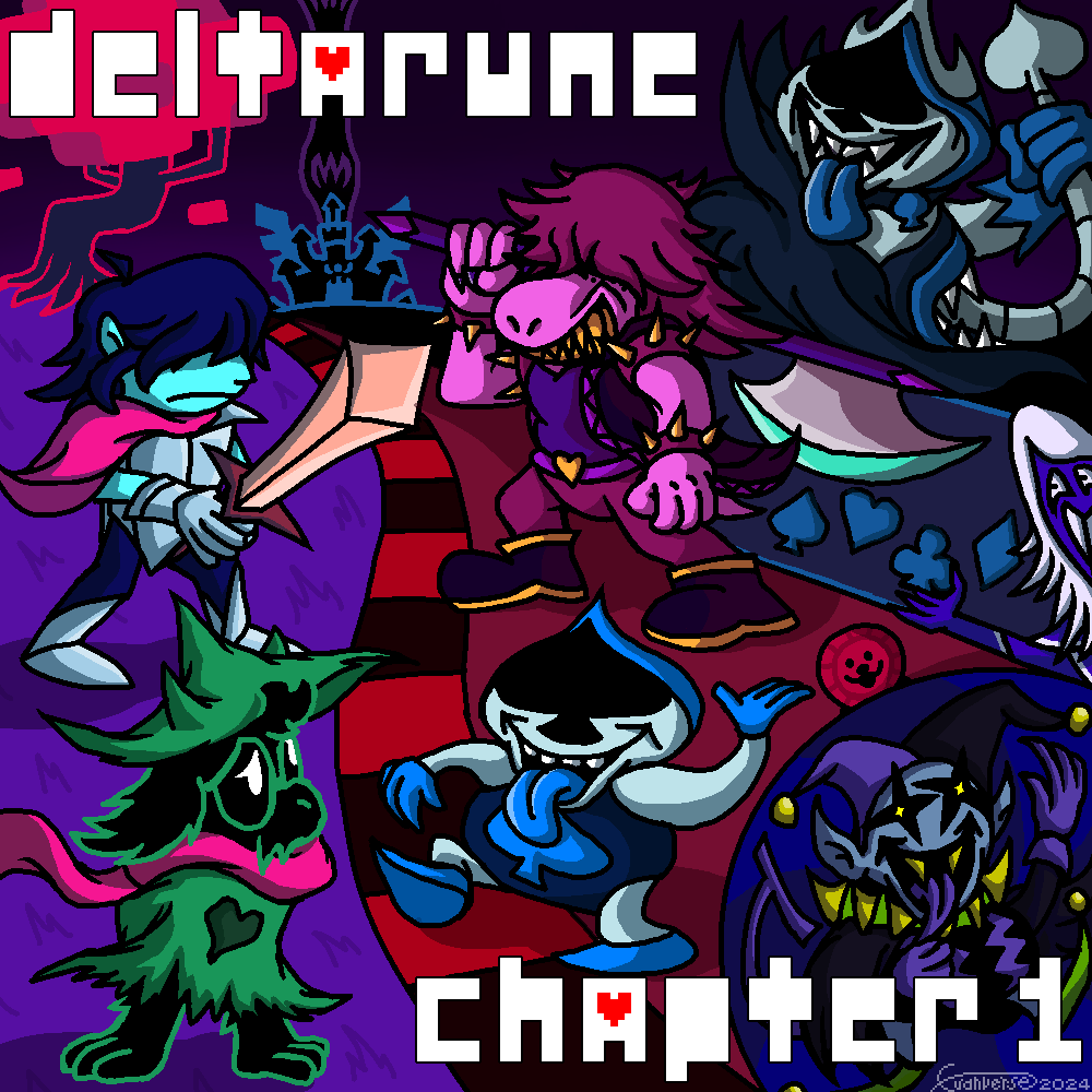 Euanverse's tweet photo. #DELTARUNE anniversary!! (tobius it would be really funny if you accidentally retweeted fan art for a millisecond again haha) https://t.co/khkqUyjrK0