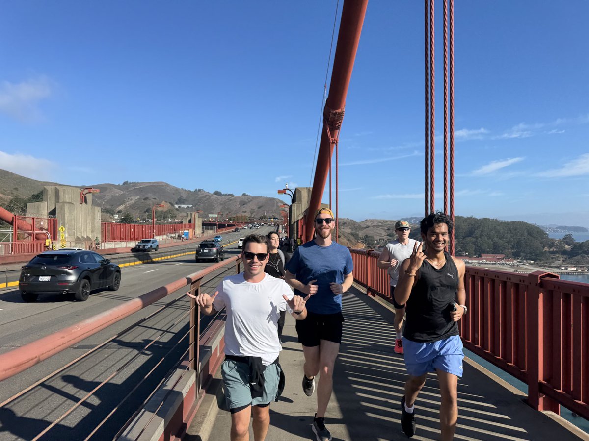77th week in a row of Builders who Run.

Run the Golden Gate Bridge with us tomorrow.

- 4 miles
- chill pace
- coffee after

RSVP at <a href="/builderswhorun/">Builders who Run</a>